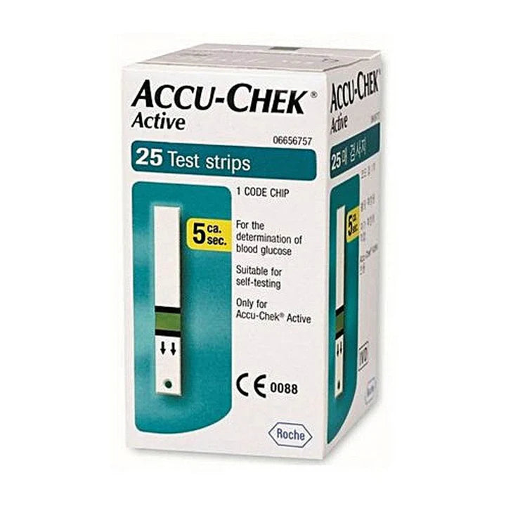 Accu-Chek Active Bandelettes Test Glycémie 25 Pièces Diabète