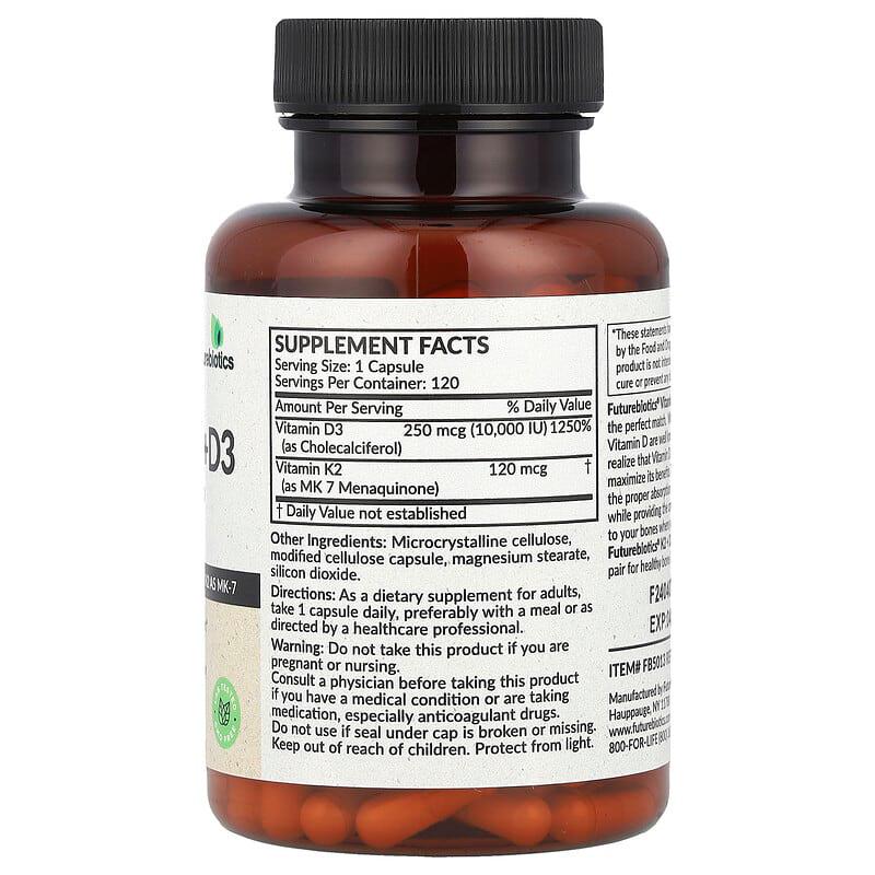 FUTUREBIOTICS VITAMINE K2+D3 EXTRA 120CAP