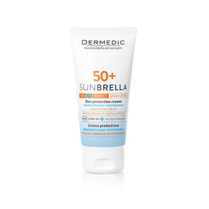 DERMEDIC SUNBRELLA SPF50+ PEAU SENSIBLE SUJETTE ROUGEURS