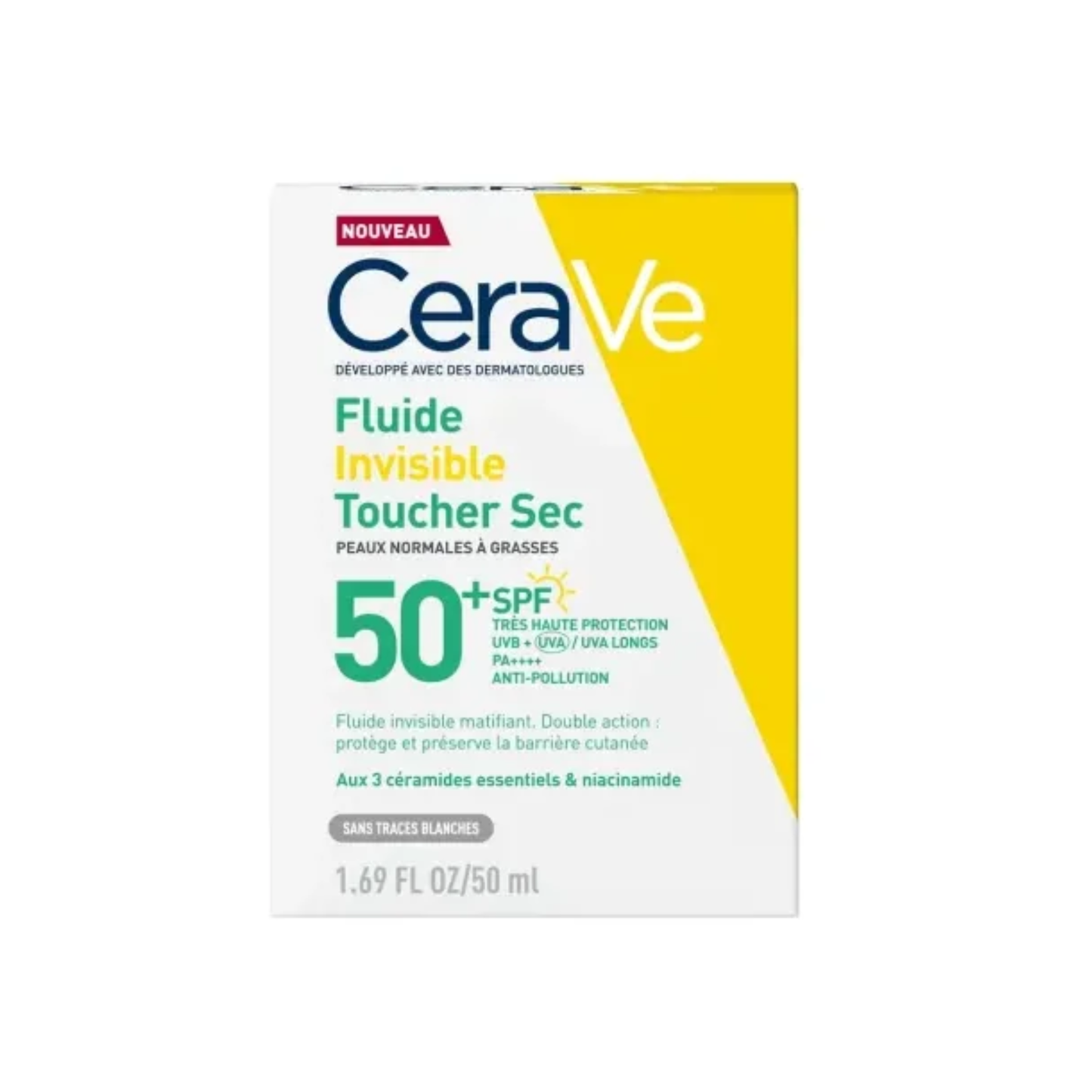 CERAVE FLUIDE INVISIBLE TOUCHER SEC SPF50+ 50ML