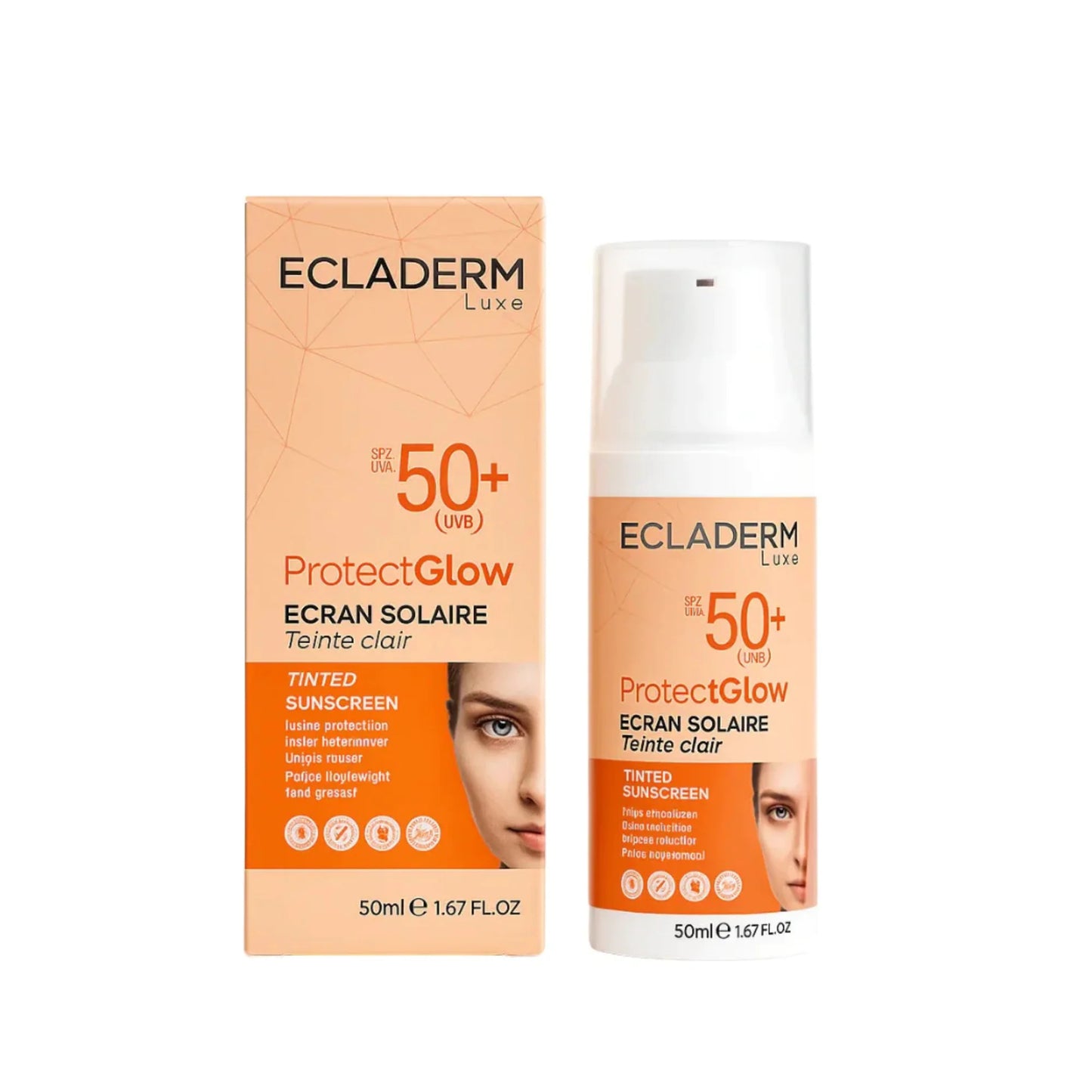 ECLADERM ECRAN SOLAIRE SPF50+ TEINTE CLAIRE 50ML