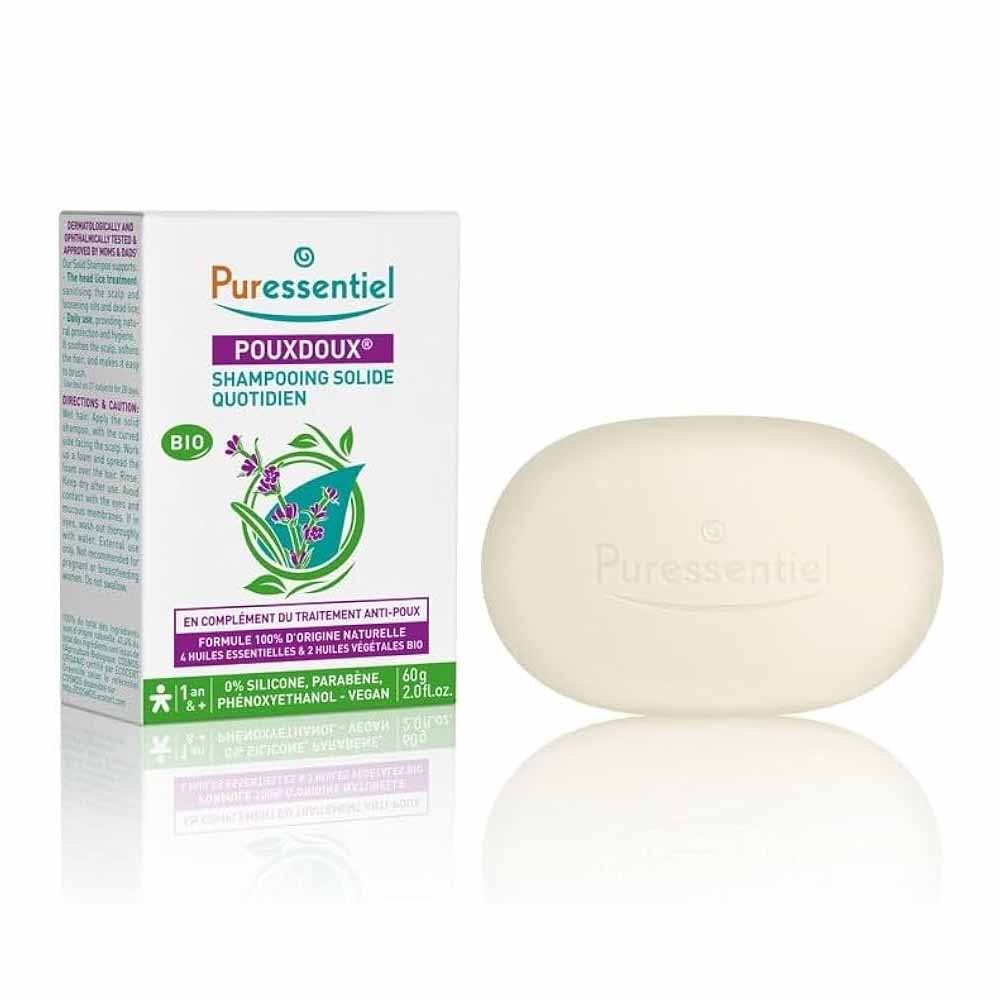 PURESSENTIEL POUDOUX ANTIPOUX SHAMPOOING SOLIDE QUOTIDIEN BIO 60G