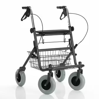 Déambulateur 4 roues avec siège et panier