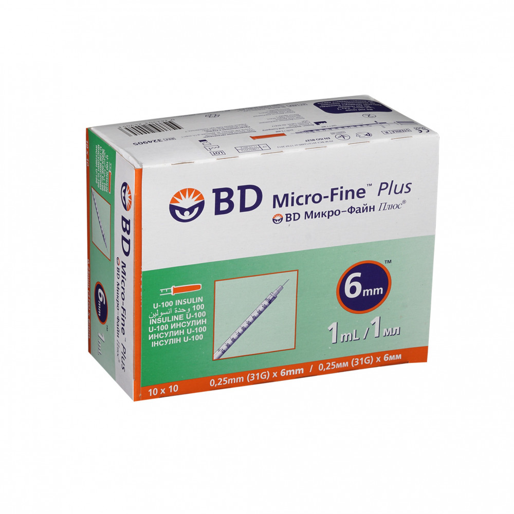 Bd Micro Fine Plus Syringe 0.5 Ml 31G 6 Mm 100 Pcs