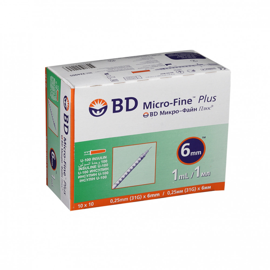 Bd Micro Fine Plus Syringe 0.5 Ml 31G 6 Mm 100 Pcs