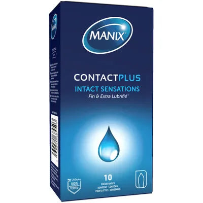 MANIX Contact Plus Préservatifs Ultra-Fins Sensation Naturelle Latex Lubrifié Sécurité Plaisir b10