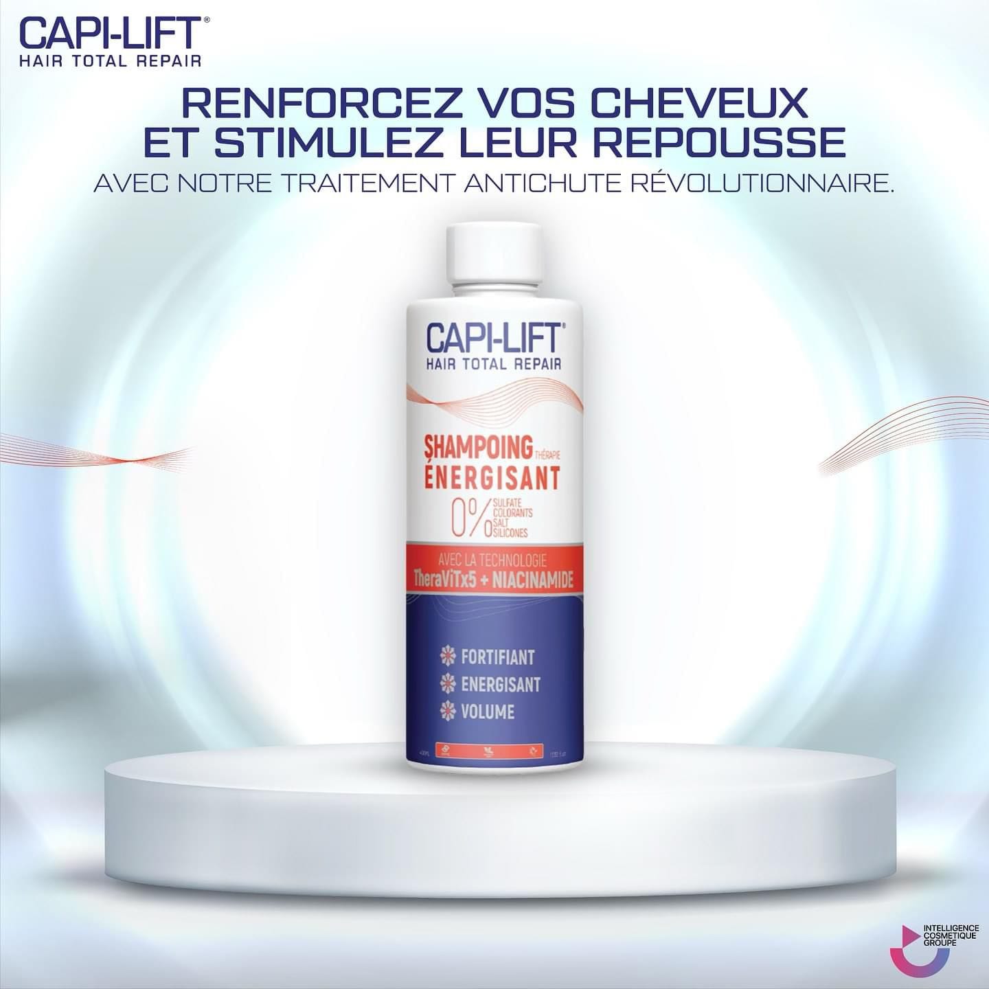 CAPILIFT SHAMPOING ENERGISANT THERAVITX5 + NIACINAMIDE 400 ML