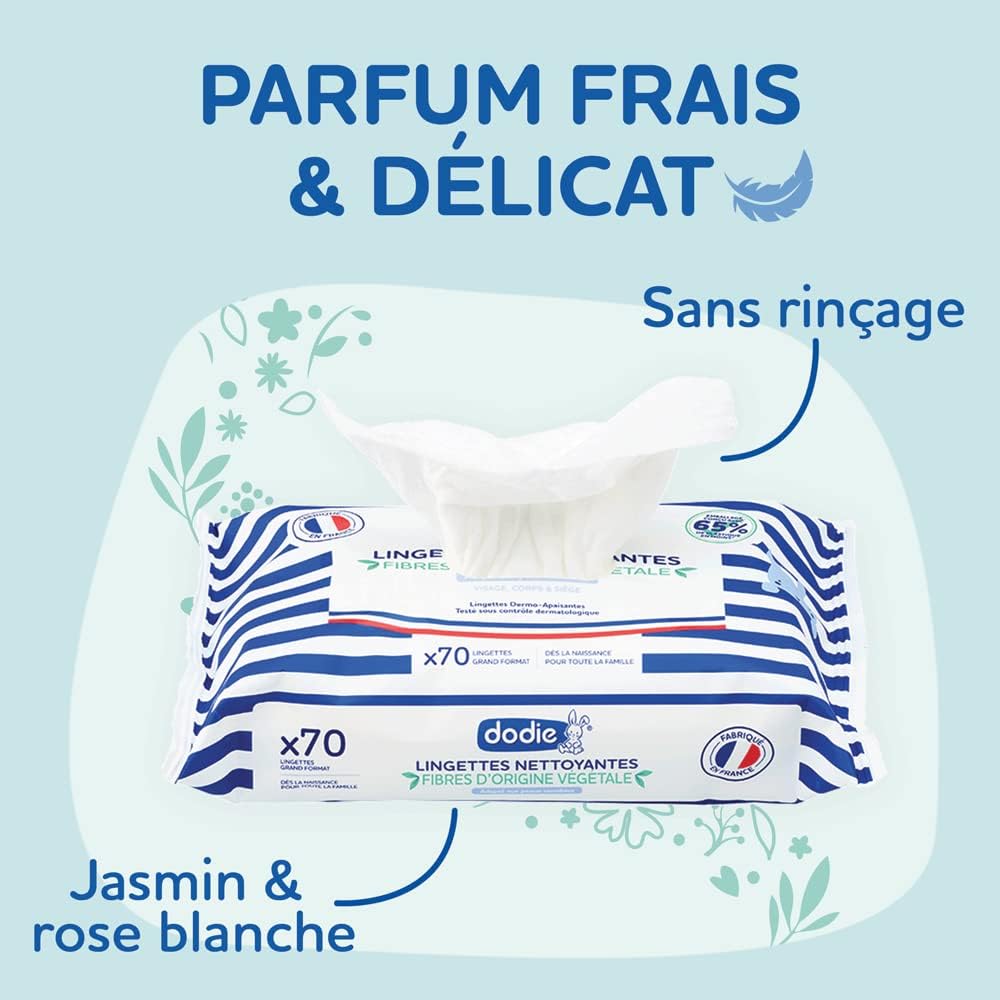 DODIE LINGETTES NETTOYANTES 3en1- siège, visage et corps