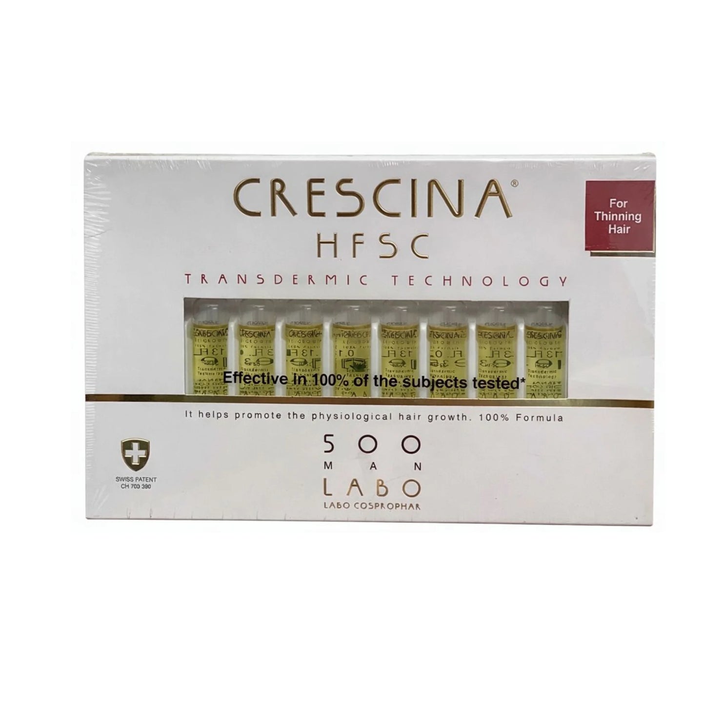 CRESCINA HFSC 500 HOMME – TRAITEMENT ANTI-CHUTE & REPOUSSE DES CHEVEUX (20 AMPOULES)