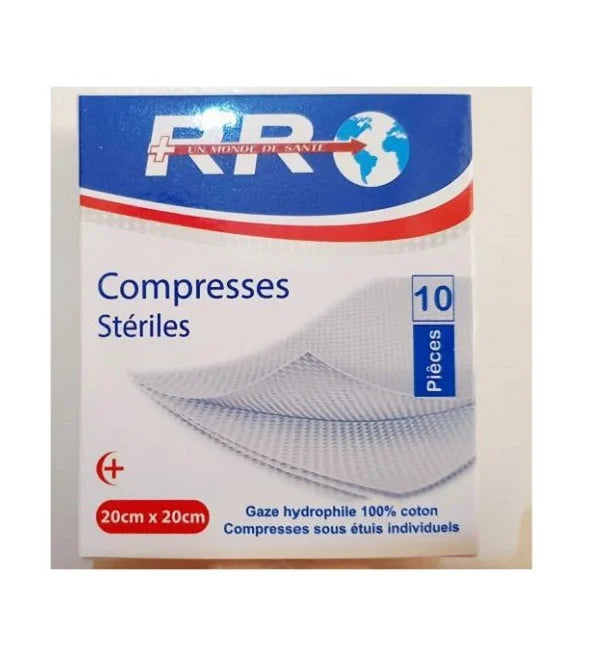 RR COMPRESSES STÉRILES 20CM×20CM 10 UNITÉS