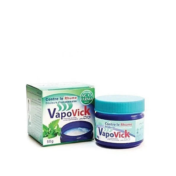 VAPOVICK Contre le Rhume Baume Décongestionnant Respiratoire Eucalyptus Menthol Camphre Soulagement Naturel