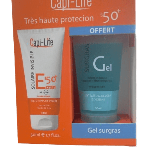 CAPI-LIFE Ecran solaire invisible+ gel nettoyant 50ml offert