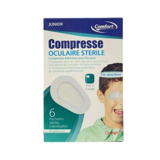 COMFORT COMPRESSE OCULAIRE STERILE JUNIOR 6 POCHETTES 85*60 MM