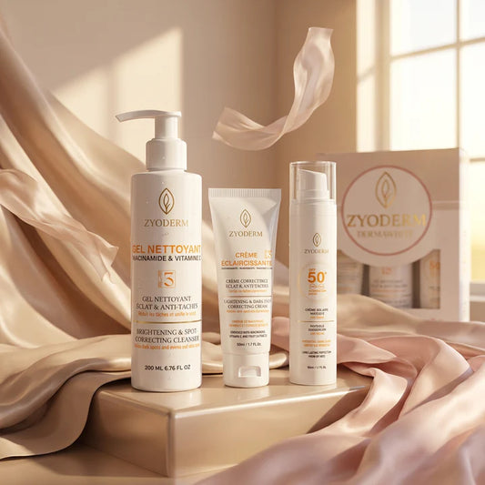 ZYODERM Pack Gel Nettoyant + Crème Solaire + Crème Éclaircissante