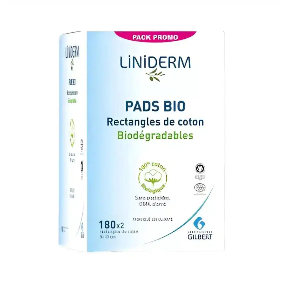 GILBERT PACK PROMO PADS BIO RECTANGLES DE COTON 180*2