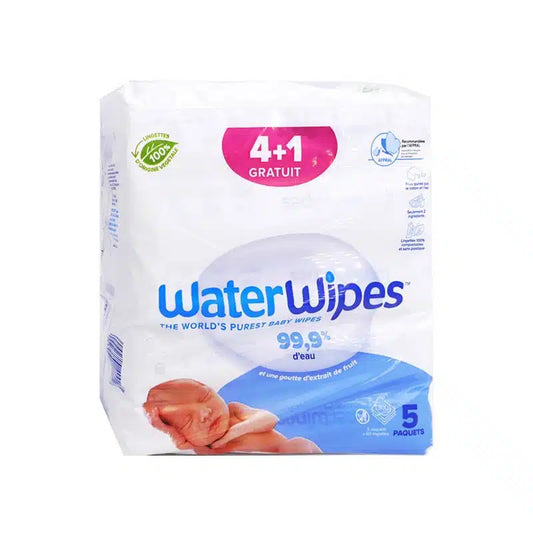 WATERWIPES PACK LINGETTES BEBE PACK DE 4+1 OFFERT