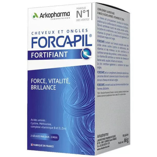 FORCAPIL COMPLEMENT CHEVEUX ET ONGLES 180 GELELULES