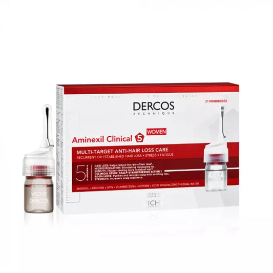 VICHY DERCOS AMINEXIL CLINICAL 5 FEMME TRAITEMENT ANTI CHUTE 21X6ML